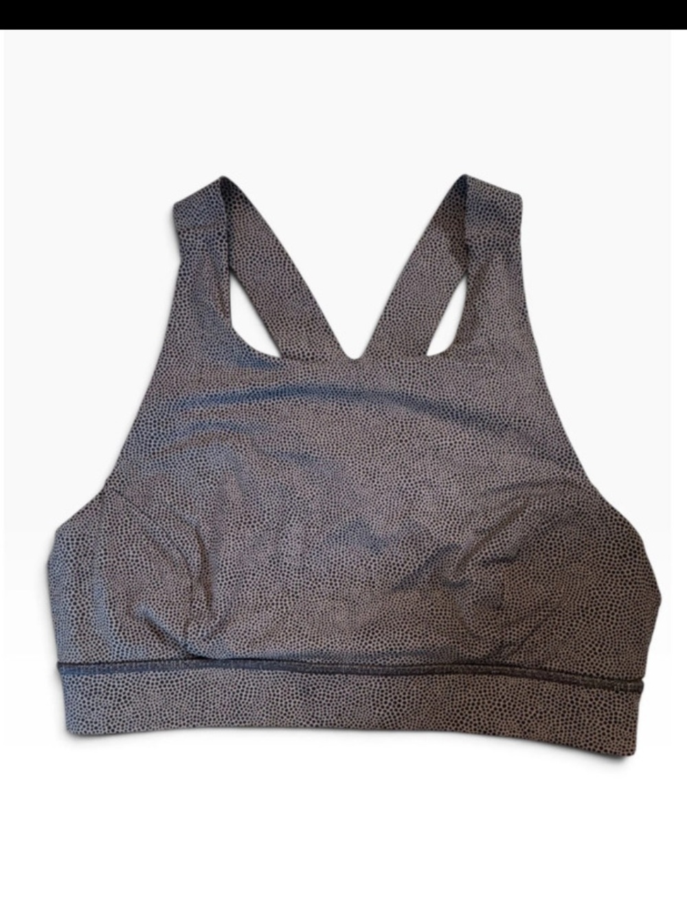 Lululemon Sports Bra Size 10 Gray Black Micro Dot Racerback